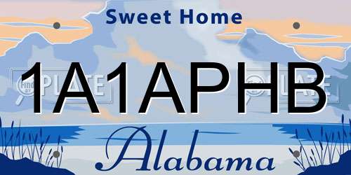 1A1APHB Alabama License Plate