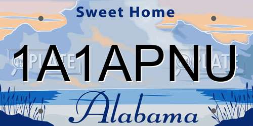 1A1APNU Alabama License Plate