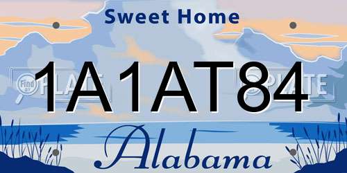 1A1AT84 Alabama License Plate