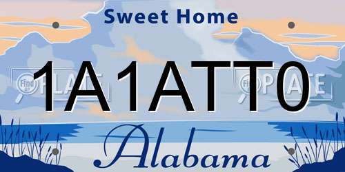 1A1ATT0 Alabama License Plate
