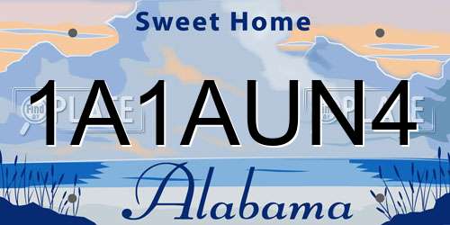 1A1AUN4 Alabama License Plate