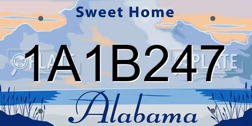 1A1B247 Alabama License Plate