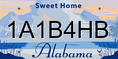 1A1B4HB Alabama License Plate