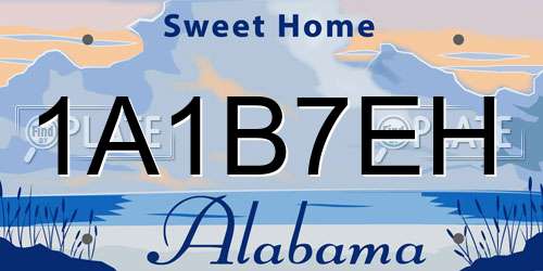 1A1B7EH Alabama License Plate
