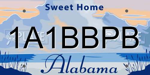 1A1BBPB Alabama License Plate
