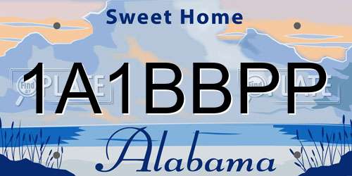 1A1BBPP Alabama License Plate