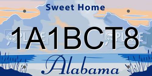 1A1BCT8 Alabama License Plate