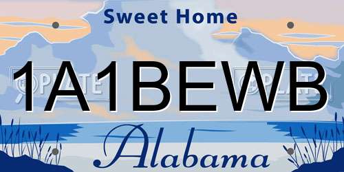 1A1BEWB Alabama License Plate