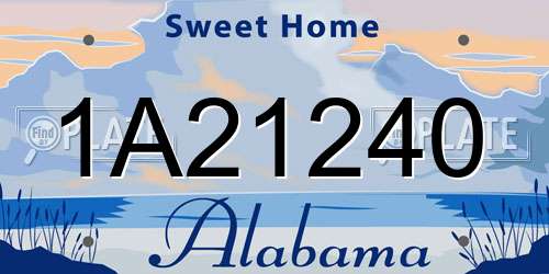 1A21240 Alabama License Plate