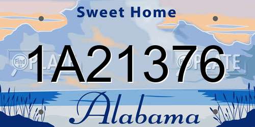 1A21376 Alabama License Plate