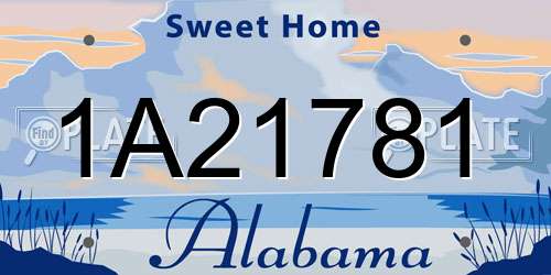 1A21781 Alabama License Plate