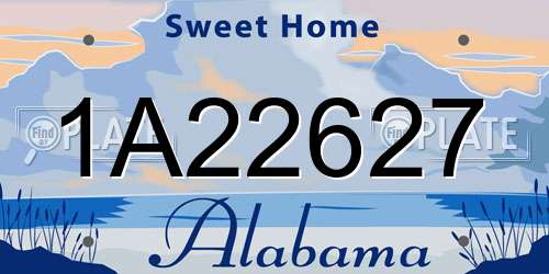 1A22627 Alabama License Plate