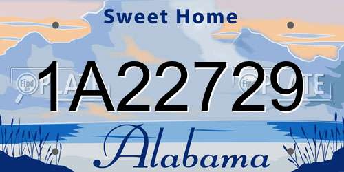 1A22729 Alabama License Plate