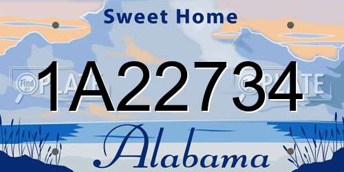 1A22734 Alabama License Plate