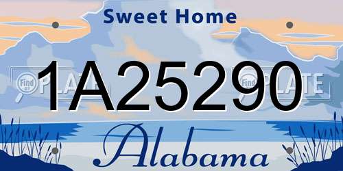 1A25290 Alabama License Plate