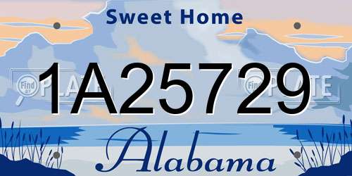 1A25729 Alabama License Plate
