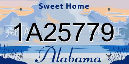 1A25779 Alabama License Plate