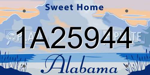 1A25944 Alabama License Plate