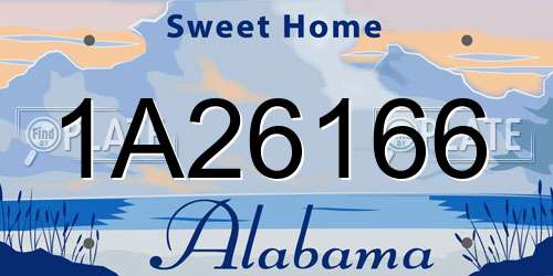 1A26166 Alabama License Plate