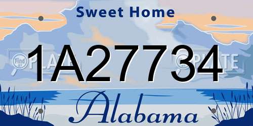 1A27734 Alabama License Plate
