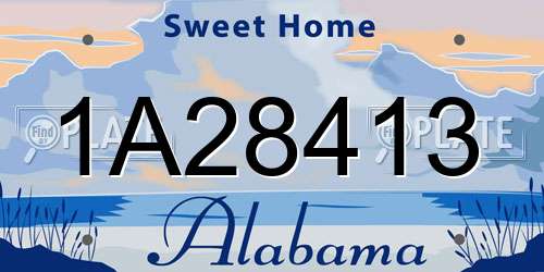 1A28413 Alabama License Plate