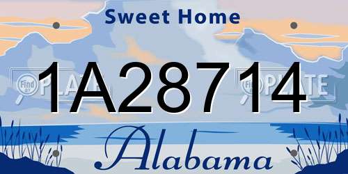 1A28714 Alabama License Plate