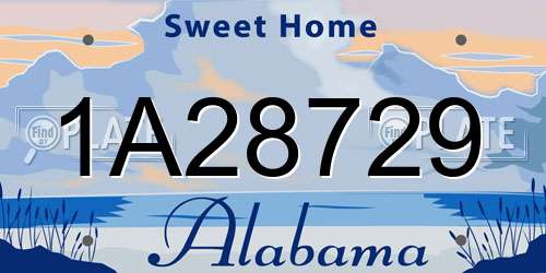 1A28729 Alabama License Plate