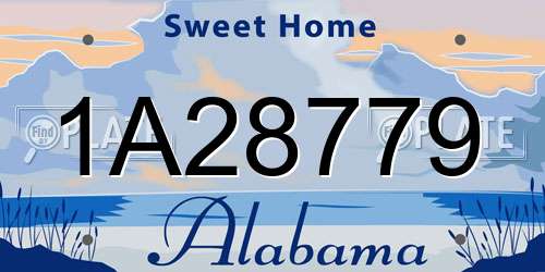 1A28779 Alabama License Plate