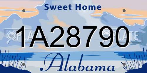 1A28790 Alabama License Plate