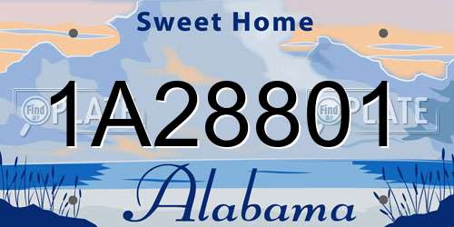 1A28801 Alabama License Plate