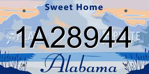 1A28944 Alabama License Plate