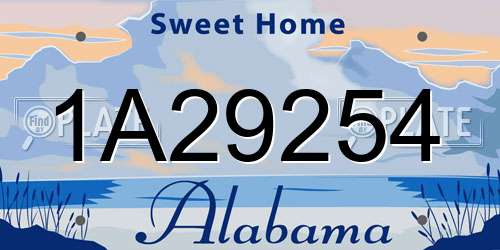 1A29254 Alabama License Plate