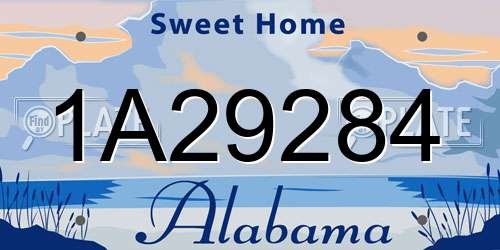 1A29284 Alabama License Plate