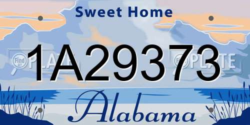 1A29373 Alabama License Plate