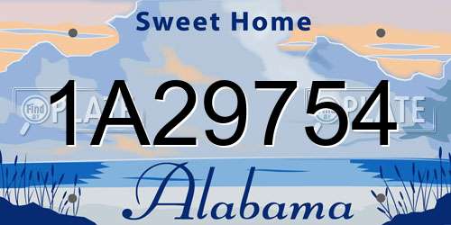 1A29754 Alabama License Plate