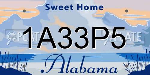 1A33P5 Alabama License Plate