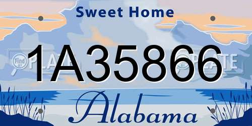 1A35866 Alabama License Plate