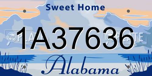 1A37636 Alabama License Plate