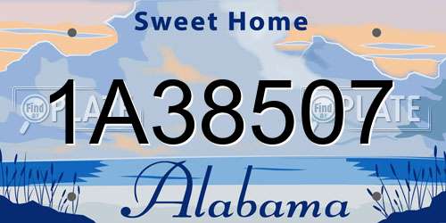 1A38507 Alabama License Plate