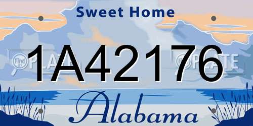 1A42176 Alabama License Plate