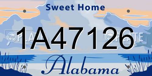 1A47126 Alabama License Plate