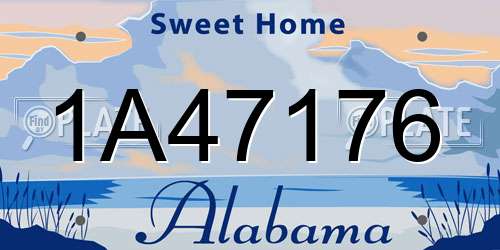 1A47176 Alabama License Plate