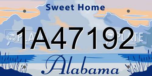 1A47192 Alabama License Plate