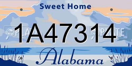 1A47314 Alabama License Plate