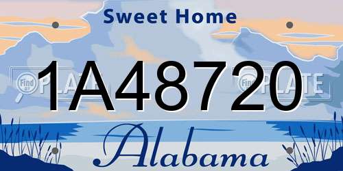 1A48720 Alabama License Plate