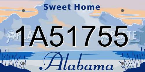 1A51755 Alabama License Plate