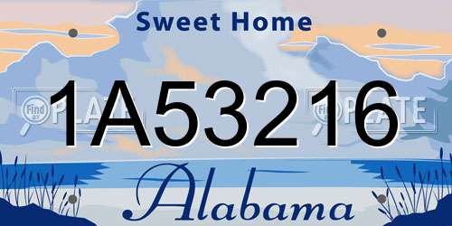 1A53216 Alabama License Plate