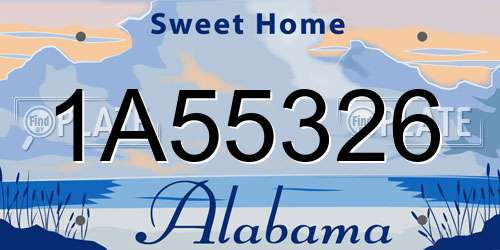1A55326 Alabama License Plate