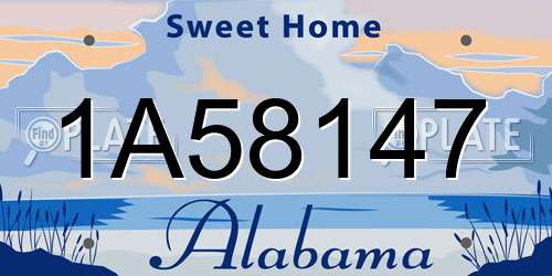 1A58147 Alabama License Plate