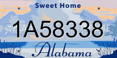 1A58338 Alabama License Plate